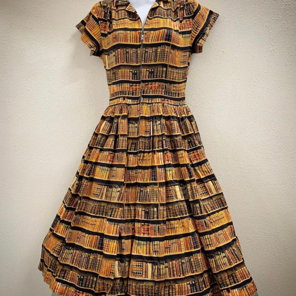 *SOLD* Bernie Dexter Book print dress
